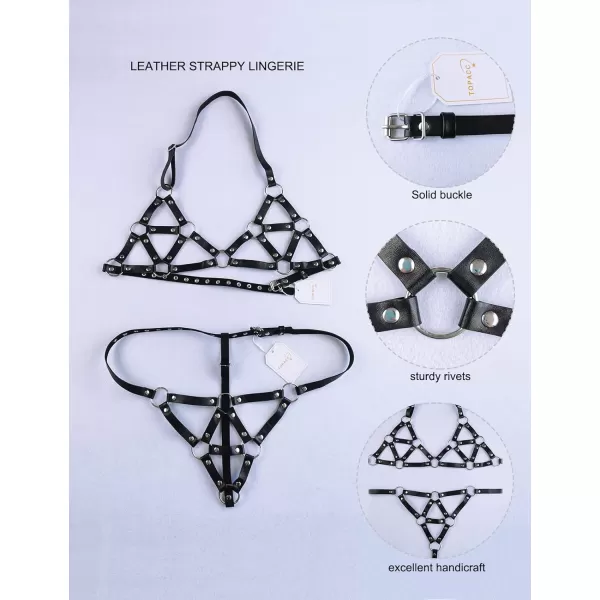 TOPACC Punk Waist Chain Belt Goth Body Harness for Women Leather Garter Gothic Belts Emo Rave Outfit CosplayBlack10