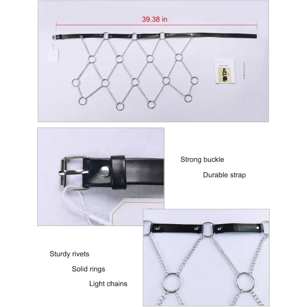 TOPACC Punk Waist Chain Belt Goth Body Harness for Women Leather Garter Gothic Belts Emo Rave Outfit CosplayBlack14