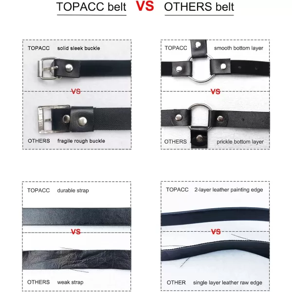 TOPACC Punk Waist Chain Belt Goth Body Harness for Women Leather Garter Gothic Belts Emo Rave Outfit CosplayBlack16