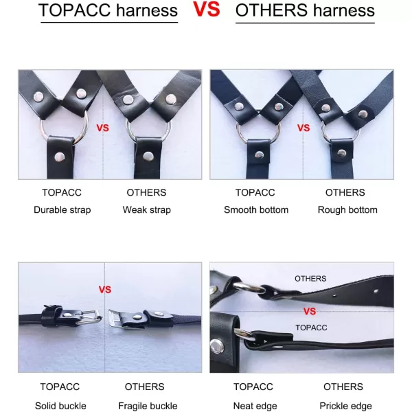 TOPACC Punk Waist Chain Belt Goth Body Harness for Women Leather Garter Gothic Belts Emo Rave Outfit CosplayBlack18