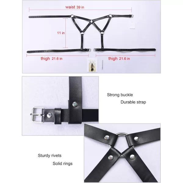 TOPACC Punk Waist Chain Belt Goth Body Harness for Women Leather Garter Gothic Belts Emo Rave Outfit CosplayBlack18