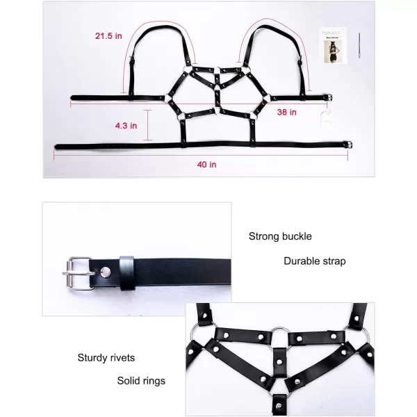 TOPACC Punk Waist Chain Belt Goth Body Harness for Women Leather Garter Gothic Belts Emo Rave Outfit CosplayBlack21
