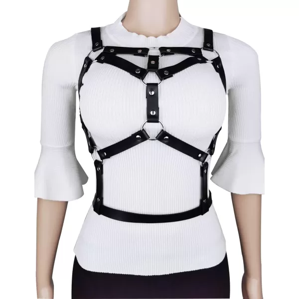 TOPACC Punk Waist Chain Belt Goth Body Harness for Women Leather Garter Gothic Belts Emo Rave Outfit CosplayBlack21