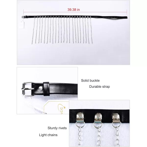 TOPACC Punk Waist Chain Belt Goth Body Harness for Women Leather Garter Gothic Belts Emo Rave Outfit CosplayBlack7