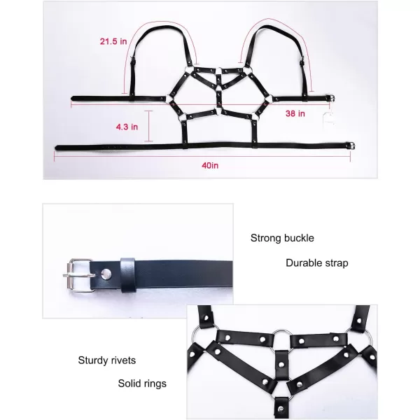 TOPACC Punk Waist Chain Belt Goth Body Harness for Women Leather Garter Gothic Belts Emo Rave Outfit CosplayBlack9
