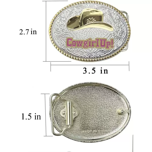 TOPACC Western Belt Buckles for Men Women Cowgirl Cowboy Cowgril Hat Rodeo Mens Replacement Buckle 15 Inches Novelty Belt Buckle