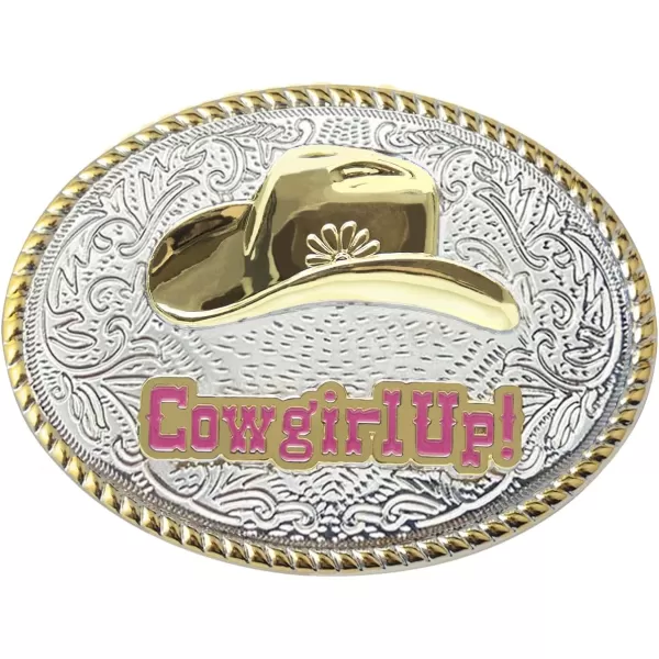TOPACC Western Belt Buckles for Men Women Cowgirl Cowboy Cowgril Hat Rodeo Mens Replacement Buckle 15 Inches Novelty Belt Buckle