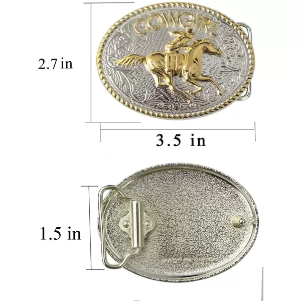 TOPACC Western Belt Buckles for Men Women Cowgirl Cowboy Horse Race Rodeo Mens Replacement Buckle 15 Inches Novelty Belt Buckle