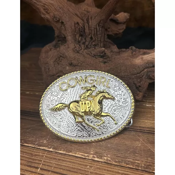 TOPACC Western Belt Buckles for Men Women Cowgirl Cowboy Horse Race Rodeo Mens Replacement Buckle 15 Inches Novelty Belt Buckle
