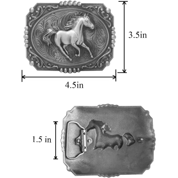TOPACC Western Belt Buckles for Men Women Cowgirl Cowboy Rodeo Horse Mens Replacement Buckle 15 Inches Novelty Belt Buckle