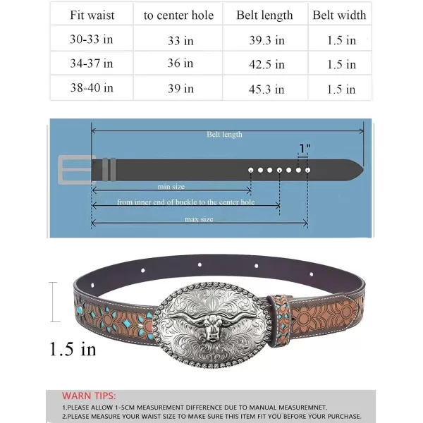 TOPACC Western Belts for Women Men with Buckle Cowboy Cowgirl Country Belt for Jeans PantsBsilver