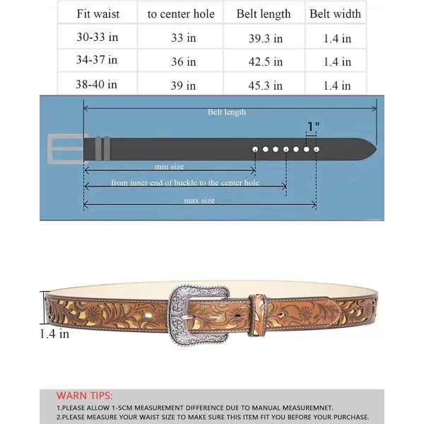 TOPACC Western Belts for Women Men with Buckle Cowboy Cowgirl Country Belt for Jeans PantsDbrown