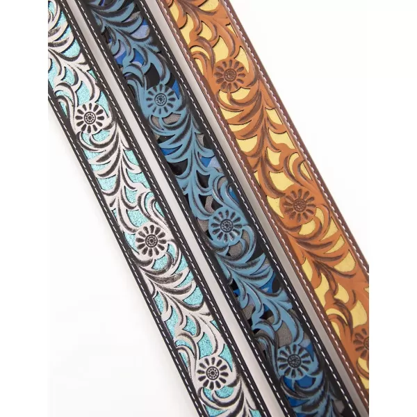 TOPACC Western Belts for Women Men with Buckle Cowboy Cowgirl Country Belt for Jeans PantsDbrown