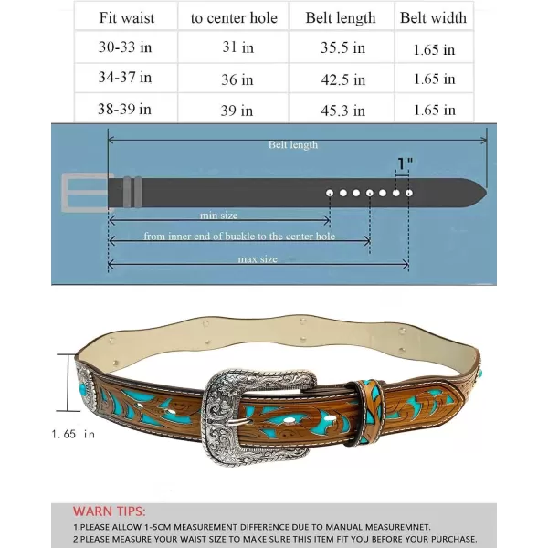 TOPACC Western Belts for Women Men with Buckle Cowboy Cowgirl Country Belt for Jeans PantsGbrown