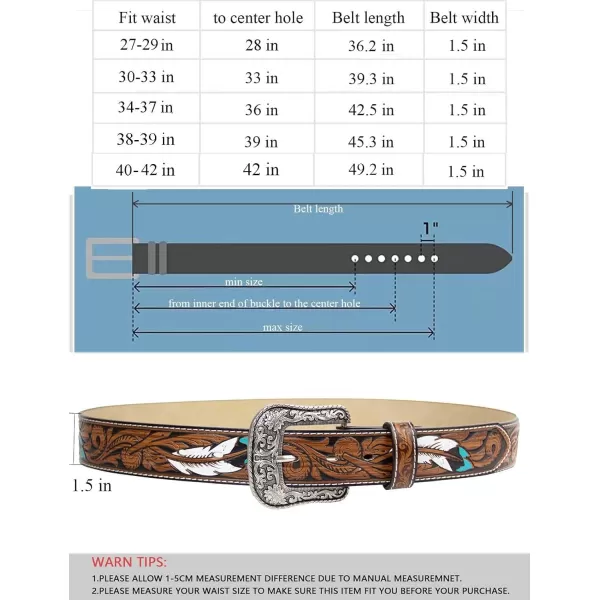 TOPACC Western Belts for Womens Mens Cowgirl Cowboy Country Belts with Buckles for Jeans Pants RodeoAbrown