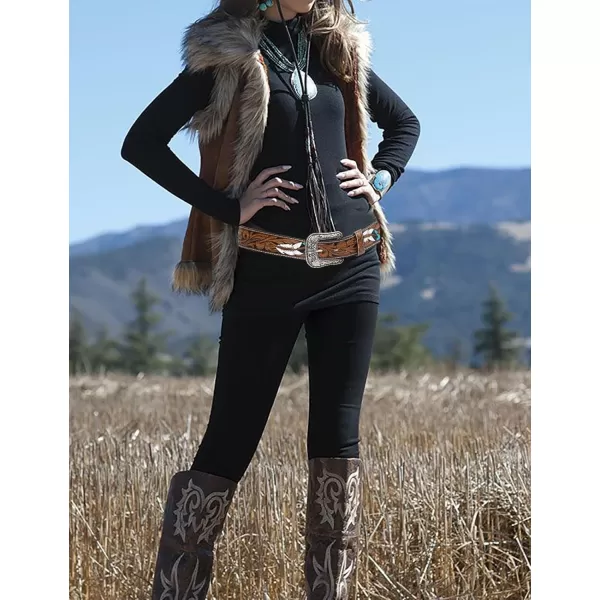 TOPACC Western Belts for Womens Mens Cowgirl Cowboy Country Belts with Buckles for Jeans Pants RodeoAbrown