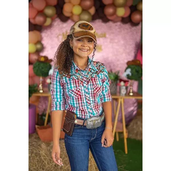 TOPACC Western Belts for Womens Mens Cowgirl Cowboy Country Belts with Buckles for Jeans Pants RodeoGgreen