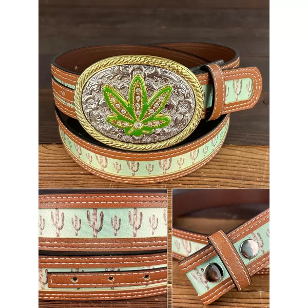 TOPACC Western Belts for Womens Mens Cowgirl Cowboy Country Belts with Buckles for Jeans Pants RodeoIgreen