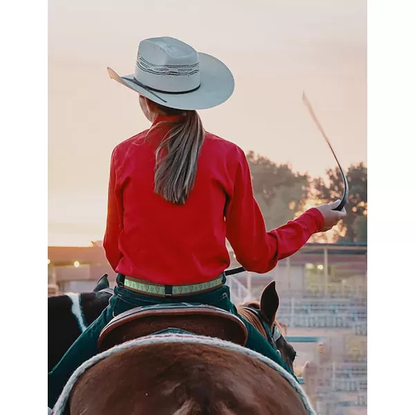 TOPACC Western Belts for Womens Mens Cowgirl Cowboy Country Belts with Buckles for Jeans Pants RodeoIgreen