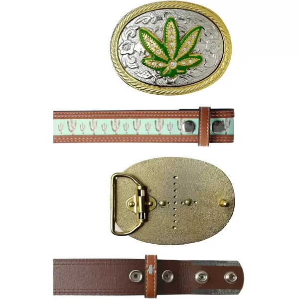 TOPACC Western Belts for Womens Mens Cowgirl Cowboy Country Belts with Buckles for Jeans Pants RodeoIgreen