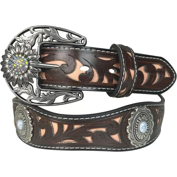 TOPACC Western Belts for Womens Mens Cowgirl Cowboy Country Belts with Buckles for Jeans Pants RodeoKpink