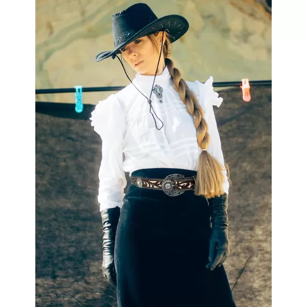 TOPACC Western Belts for Womens Mens Cowgirl Cowboy Country Belts with Buckles for Jeans Pants RodeoKpink