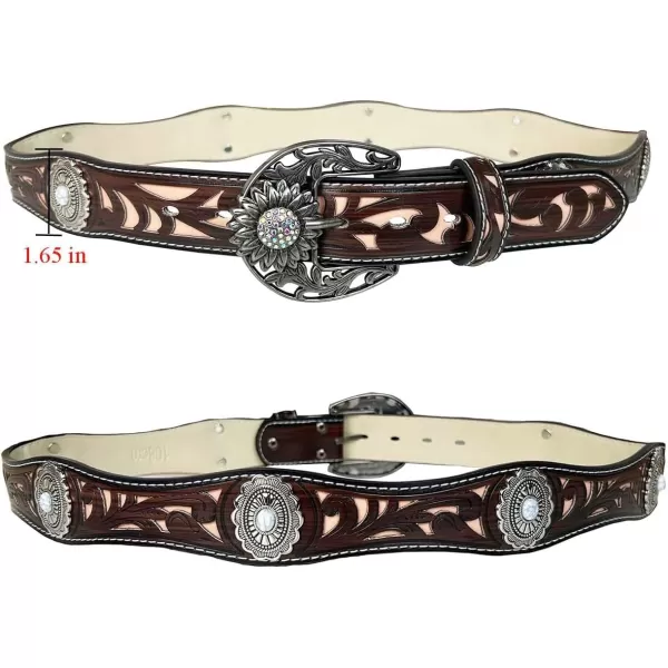 TOPACC Western Belts for Womens Mens Cowgirl Cowboy Country Belts with Buckles for Jeans Pants RodeoKpink