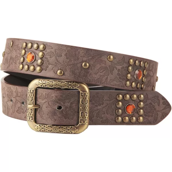 TOPACC Western Belts for Womens Mens Cowgirl Cowboy Country Belts with Buckles for Jeans Pants RodeoLbrown