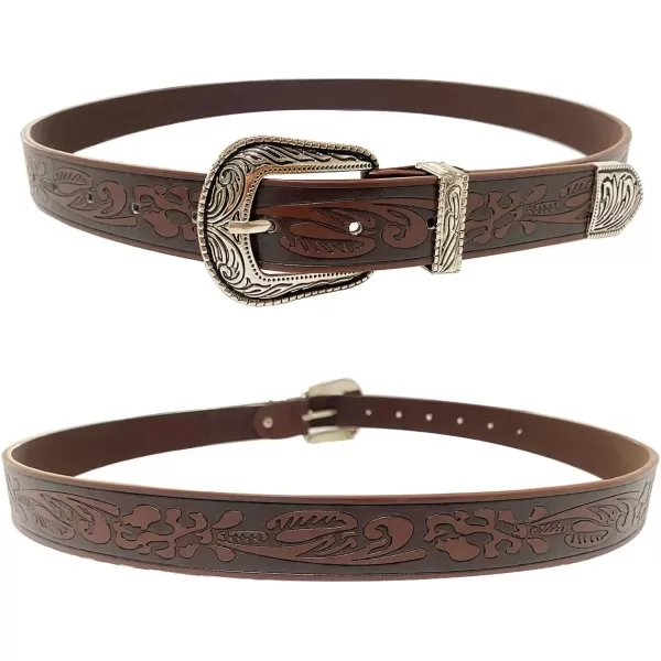 TOPACC Western Fashion Cowgirl Cowboy belts for Women Mens Jeans Pants DressesBrown102