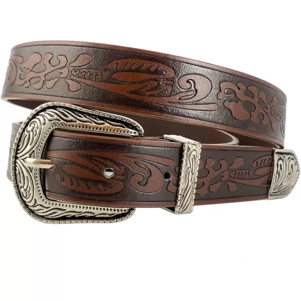 TOPACC Western Fashion Cowgirl Cowboy belts for Women Mens Jeans Pants DressesBrown102
