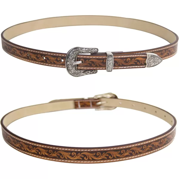 TOPACC Western Fashion Cowgirl Cowboy belts for Women Mens Jeans Pants DressesBrown148