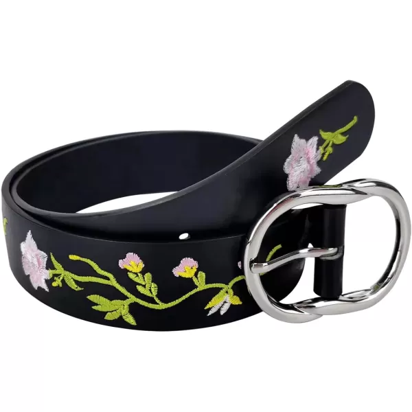 TOPACC Western Fashion Cowgirl Cowboy belts for Women Mens Jeans Pants DressesGreen