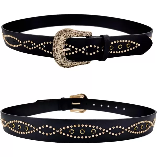TOPACC Western Fashion Cowgirl Cowboy belts for Women Mens Jeans Pants DressesStyle01