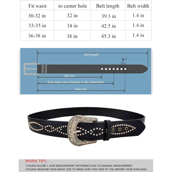 TOPACC Western Fashion Cowgirl Cowboy belts for Women Mens Jeans Pants DressesStyle01