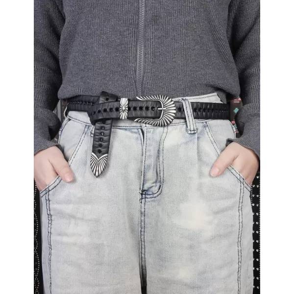 TOPACC Western Fashion Cowgirl Cowboy belts for Women Mens Jeans Pants DressesStyle03