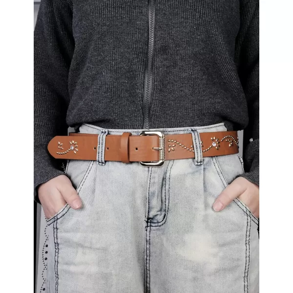 TOPACC Western Fashion Cowgirl Cowboy belts for Women Mens Jeans Pants DressesStyle10