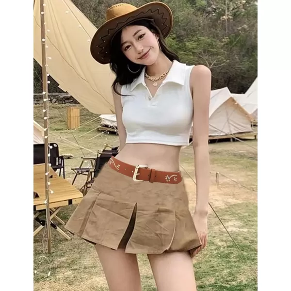 TOPACC Western Fashion Cowgirl Cowboy belts for Women Mens Jeans Pants DressesStyle10