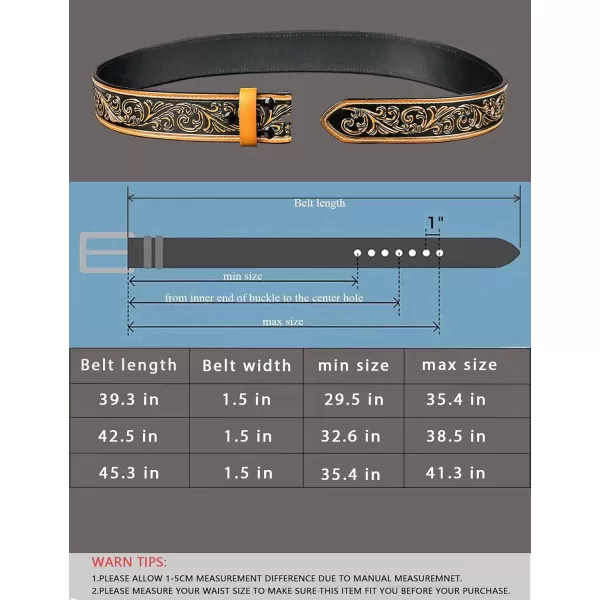 TOPACC Women Men Western Belt Without Buckle Genuine Leather Belt Cowboy Cowgirl 15quot Wide with Snaps Belt for Jeans PantsBrown