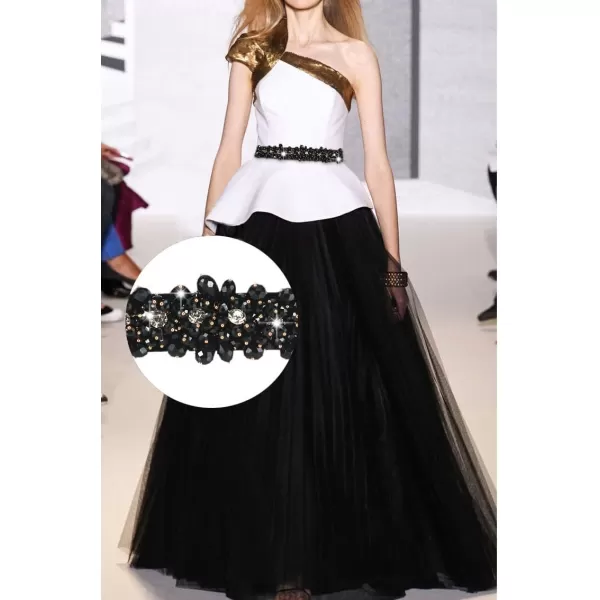 TOPACC Womens Fashion Elastic Belt for Dress Stretchy Wide Waist Cinch BeltBlack34