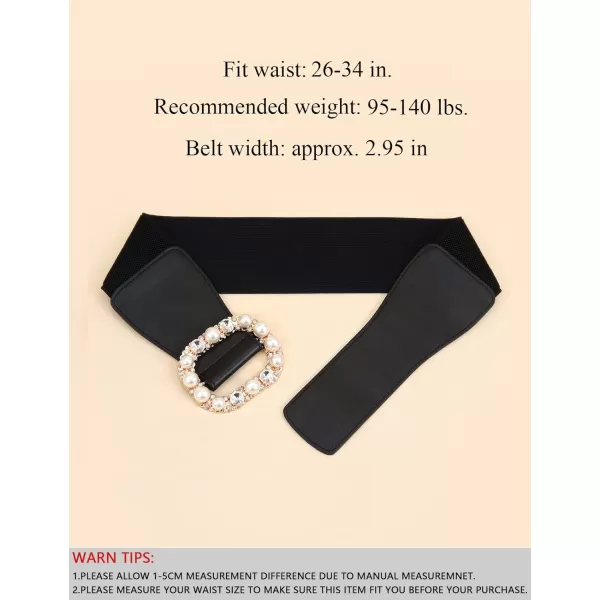 TOPACC Womens Fashion Elastic Belt for Dress Stretchy Wide Waist Cinch BeltBlack49