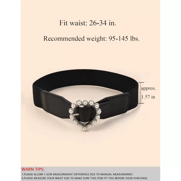 TOPACC Womens Fashion Elastic Belt for Dress Stretchy Wide Waist Cinch BeltBlack50