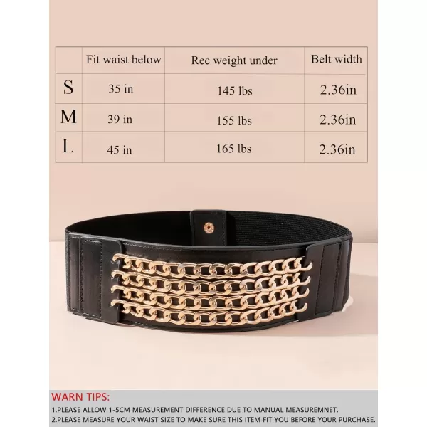 TOPACC Womens Fashion Elastic Belt for Dress Stretchy Wide Waist Cinch BeltBlack53