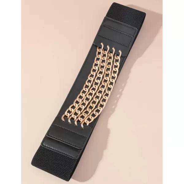 TOPACC Womens Fashion Elastic Belt for Dress Stretchy Wide Waist Cinch BeltBlack53