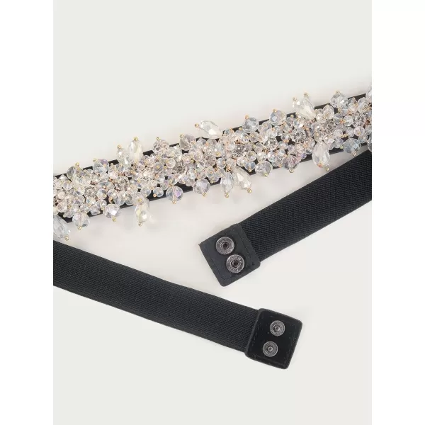 TOPACC Womens Fashion Elastic Belt for Dress Stretchy Wide Waist Cinch BeltWhite33