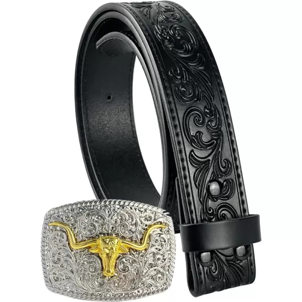TOPACC Genuine Leather Western Belts for Womens Mens Cowboy Cowgirl Country Rodeo Buckle Belt Jeans Pants DressesGenuine Leather11