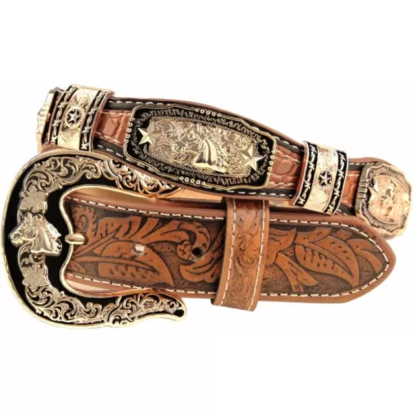 TOPACC Genuine Leather Western Belts for Womens Mens Cowboy Cowgirl Country Rodeo Buckle Belt Jeans Pants DressesGenuine Leather12