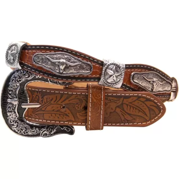 TOPACC Genuine Leather Western Belts for Womens Mens Cowboy Cowgirl Country Rodeo Buckle Belt Jeans Pants DressesGenuine Leather13