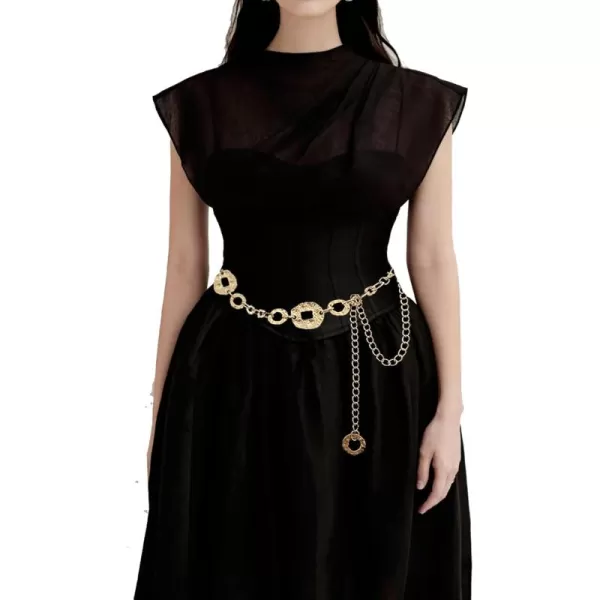 TOPACC Metal Link Chain Belt for Women Waist Chains Chunky Thick Chain Belt for Dresses JeansBelt Fashion7