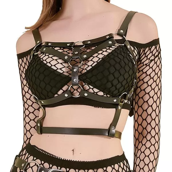 TOPACC Punk Waist Chain Belt Goth Body Harness for Women Leather Garter Gothic Belts Emo Rave Outfit CosplayBlack21