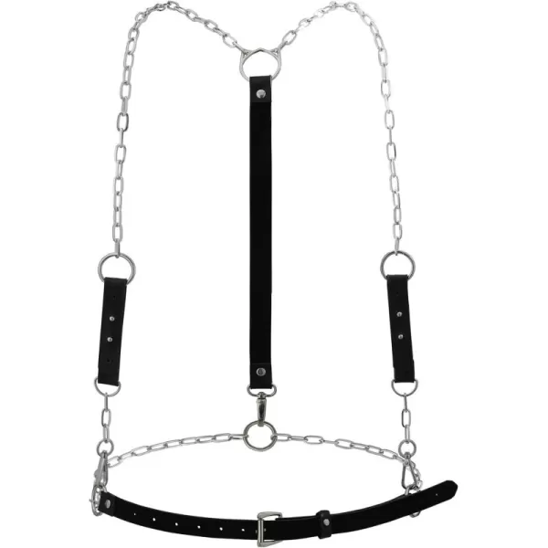 TOPACC Punk Waist Chain Belt Goth Body Harness for Women Leather Garter Gothic Belts Emo Rave Outfit CosplayBlack35